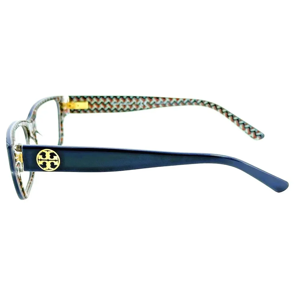 Tory Burch TY2074 Womens Plastic Eyeglass Frame 1655 Navy Blue ZigZag 51-17